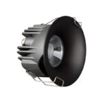 Zwarte IP65 downlighter spot 82mm strak inbouwdesign