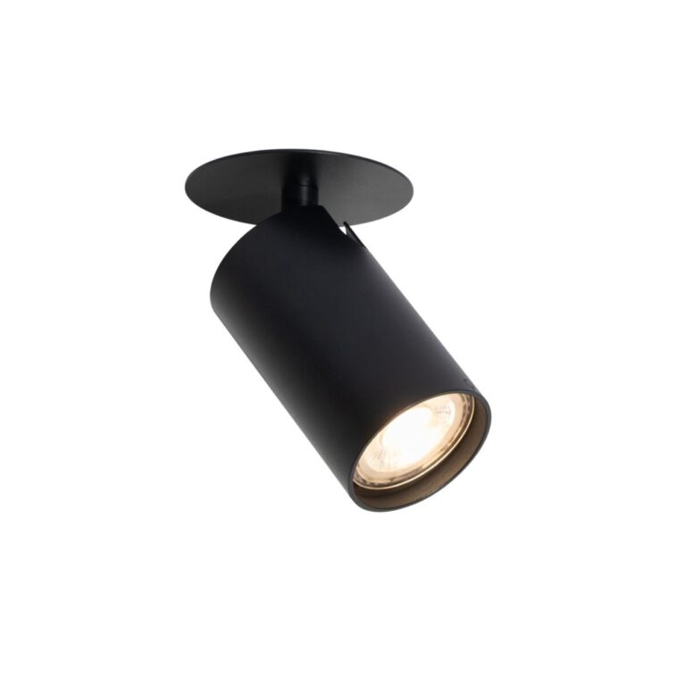 Inbouwspot GU10 14cm kantelbaar zwart