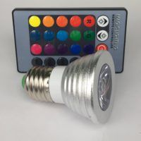 E27 3W dimbaar RGB zij