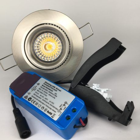 DOWNLIGHTER SPOT 8W 1800-3000K 38° IP44 DIMBAAR NIKKEL set
