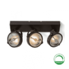 Triple AR111 spot 45W 2200-2800K Zwart