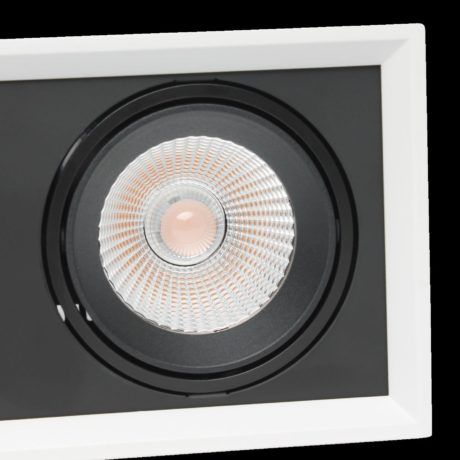 Opbouwspot 264x132x150mm 2x20W 2700K dimbaar wit detail