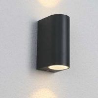 Buitenlamp 2x3w rond Zwart