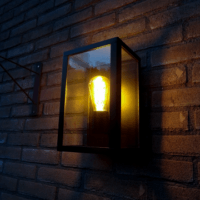 Wandlamp E27 Glas Zwart Buiten
