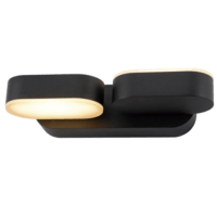 Wandlamp dubbel ovaal 13W 2700K zwart 2