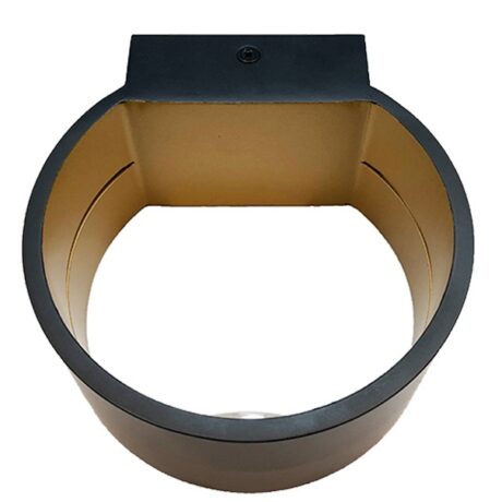 Wandlamp rond 100x100m rond 5w 2700K zwart-goud