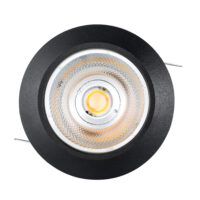 Downlighter Spot IP44 6W 75mm 1800-3000K dimbaar zwart voorkant