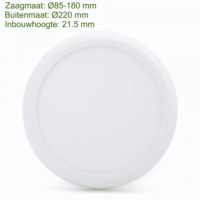 Op of inbouw downlighter 12 of 18W 3000K 4000K 6000K