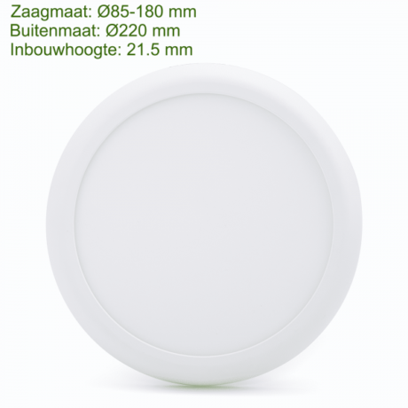 Op of inbouw downlighter 12 of 18W 3000K 4000K 6000K
