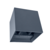 Wandlamp 10x10x10 2x3W 2300K Antraciet
