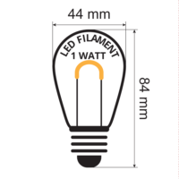ST45 E27 1W hard plastic maten