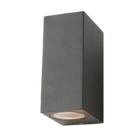 Wandlamp 2xGu10 IP44 vierkant antraciet