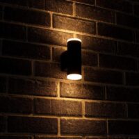 Buitenlamp 2xGU10 up&down rond mat glas antraciet-1