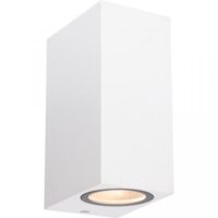 Buitenlamp 2xGU10 up&down vierkant wit