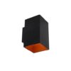 Wandlamp 2xGU10 80x80x142mm zwart goud