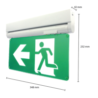 Noodverlichting opbouw 3,5W IP20 met stickers maten
