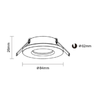 Inbouwspot GU10 84mm IP65 Wit maten