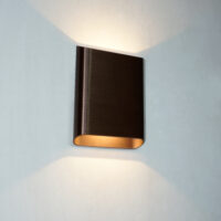 Wandlamp 15x10x4cm 2x3W 2700K dimbaar Brons