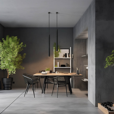 3-Fase Hanglamp slim MR11 zwart sfeer