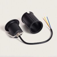 Grondspot rond enkel 3w 2700K IP67 zwart detail