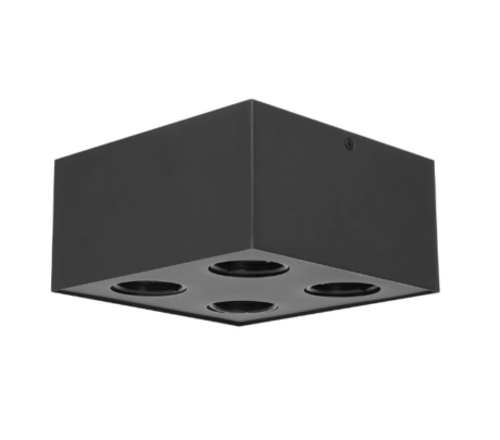 Zwarte LED opbouwspot voorkant