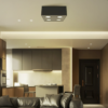 Zwarte LED plafondspot sfeer